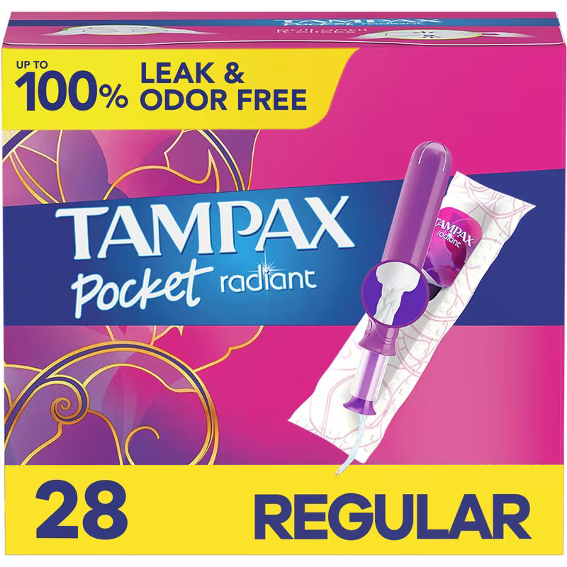 TAMPAX POCKET RADIANT TAMPON COMPACT REG UNSCENT28