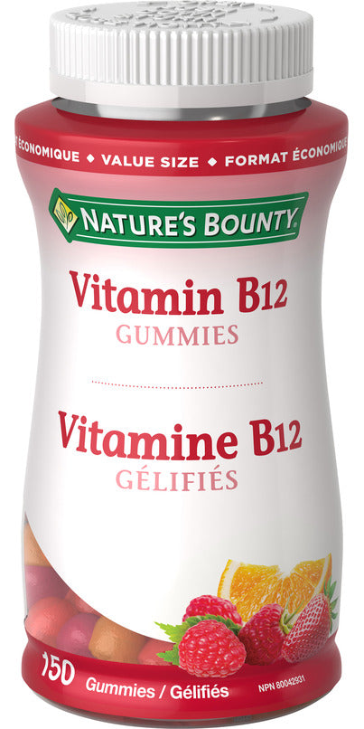 NATURE'S BOUNTY VITAMIN B12 GUMMIES 250MCG 150 GUMMY