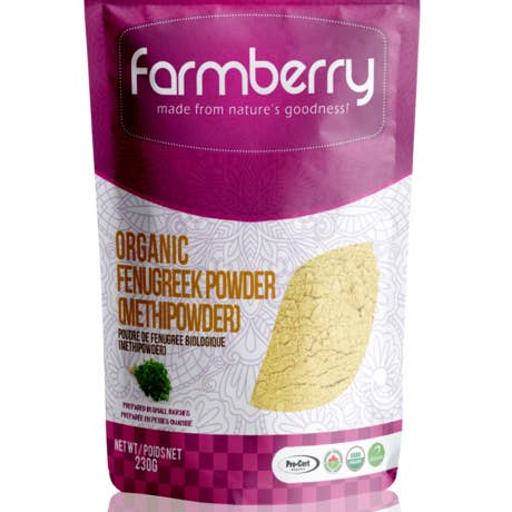 Farmberry    Farmberry Organic Powder    Flavour: Fenugreek 
Container Size: 100 g    Each