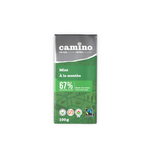Camino   Organic, Fair Trade Chocolate Bars   Mint Chocolate Bar 67% Org100G