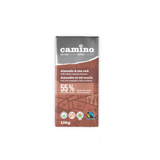 CAMINO    Org Alm&SeaSalt 55% DrkChoc100g*12