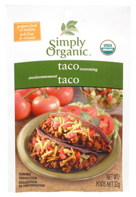 SIMPLY ORGANIC     Seasoning Mix, Taco, Organic (sachets)    36g