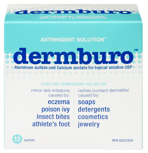 DERMBURO ASTRINGENT SOL PD SACHET 12X3G