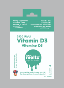 NUTRAMELTZ   Vitamin D3 - 2500IU 12 x 15tab