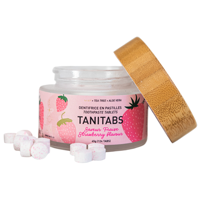 TANIT    Toothpste Tab., Strwberry, 124 tab jar