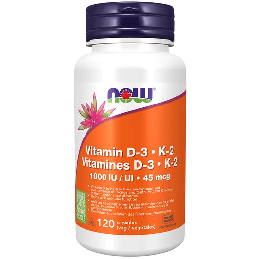 NOW    Vit D-3 1,000 IU & K2 45mcg 120vcap