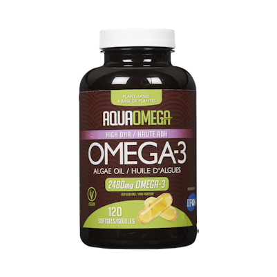AQUAOMEGA    Vegan Algae Oil Omega3    AQUAOMEGA    Vegan Algae Oil Omega3    Plant Based SoftGel 120ct
