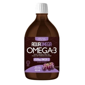 AQUAOMEGA    High DHA Fish Oil Omega3    AQUAOMEGA    High DHA Fish Oil Omega3    5X High DHA Grape 450mL