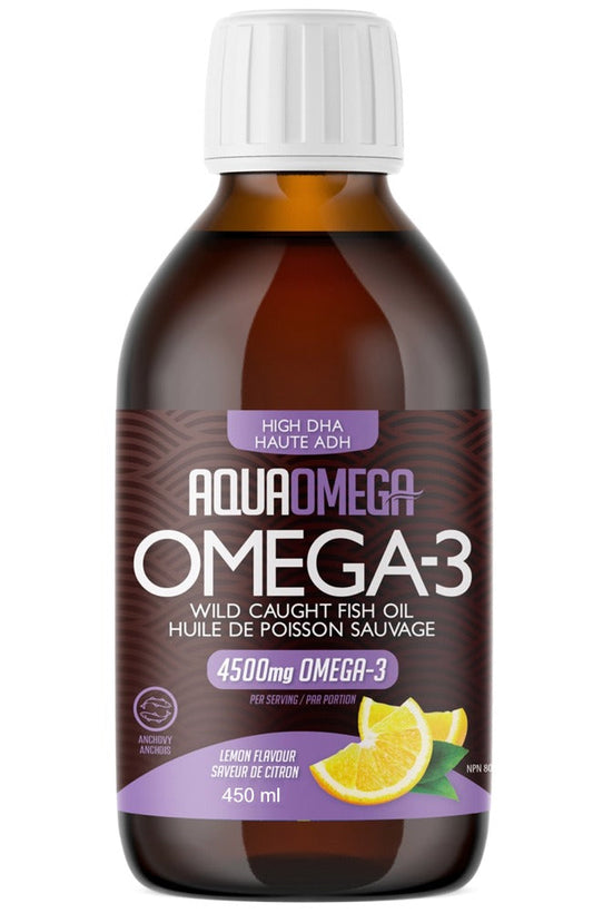 AQUAOMEGA    High DHA Fish Oil Omega3    AQUAOMEGA    High DHA Fish Oil Omega3    5X High DHA Lemon 450mL