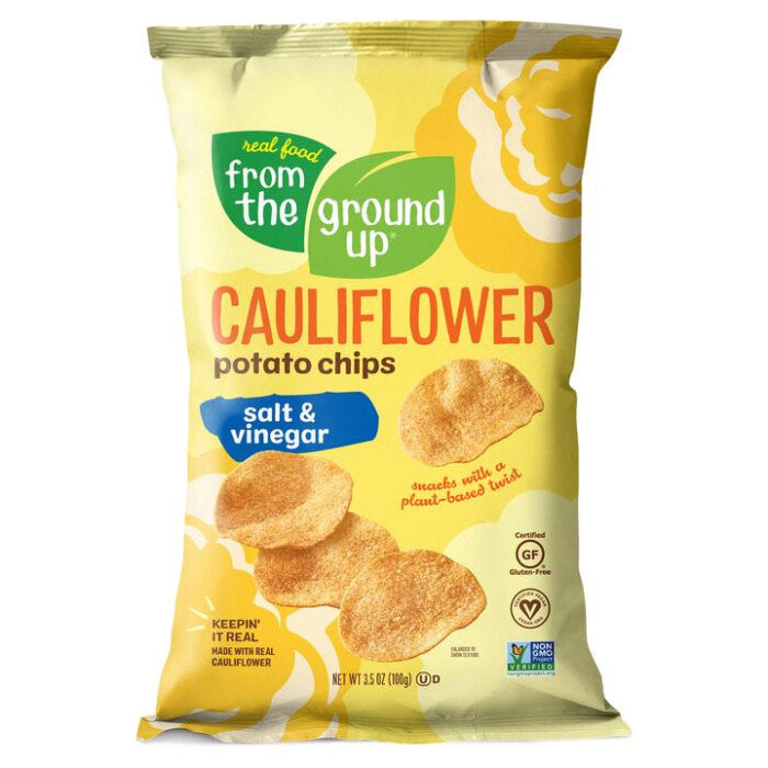 Real Food From The Ground Up    FTGU Potato Chips    Flavour: Cauliflower Salt & Vinegar 
Container Size: 3.5 oz    Pack of 12