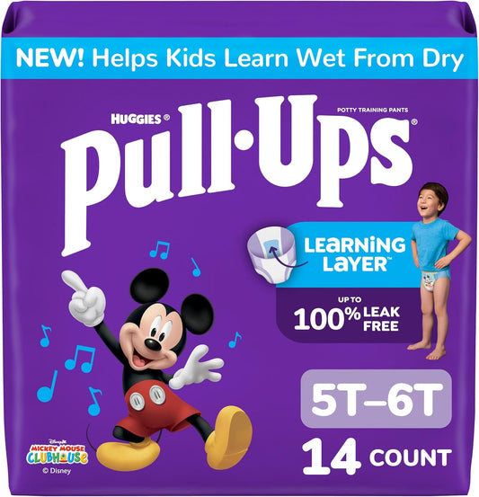 HUGGIES PULL-UPS TRAINING PANTS JB 5T-6T BOY 14 pack of 4