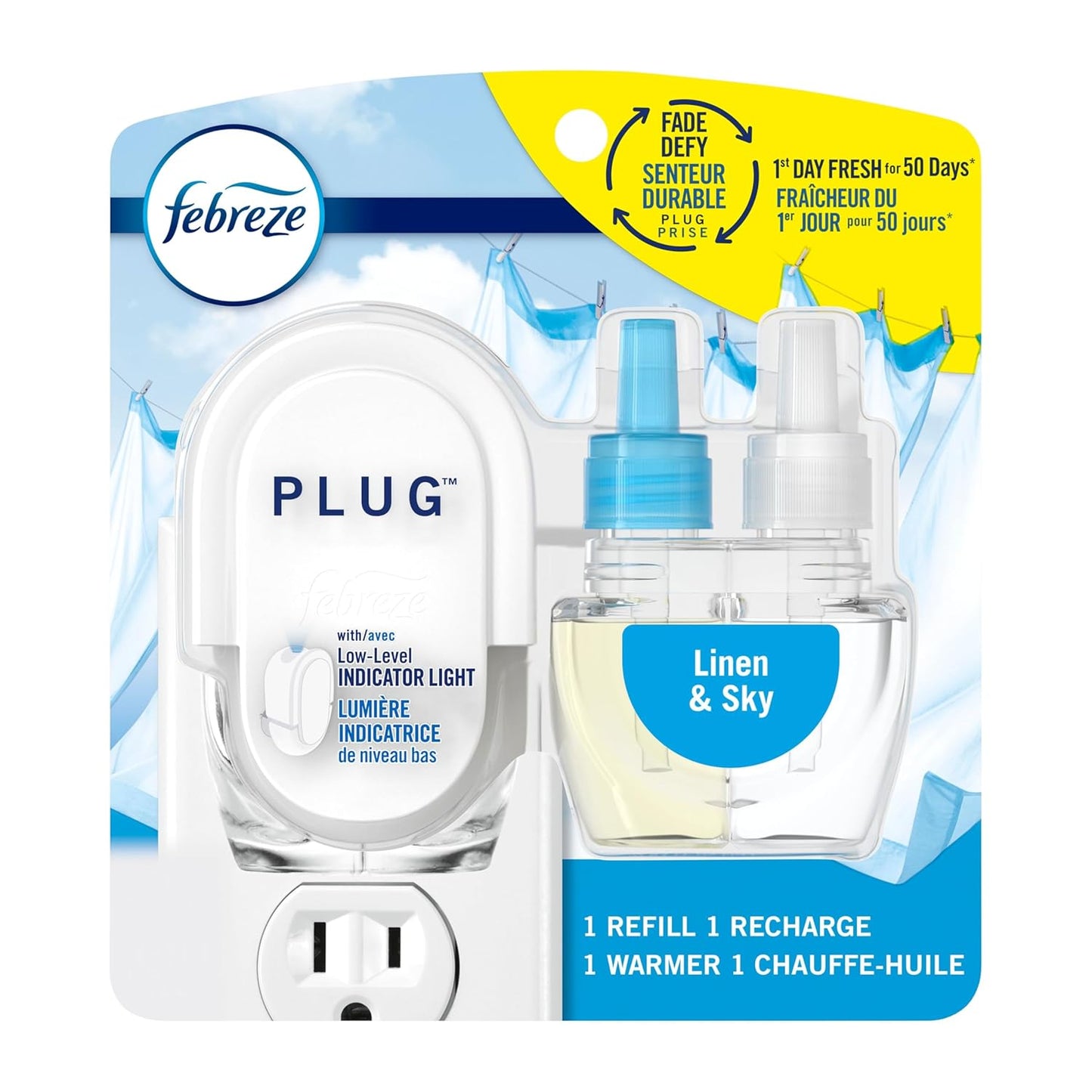 FEBREZE PLUG LINEN&SKY 26ML pack of 4