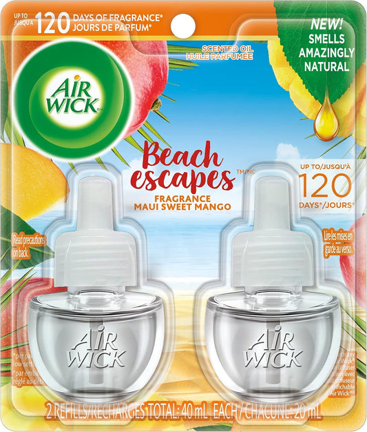 AIRWICK SCENTED OIL MAUI SWEET MANGO REFILL 2X20ML pack of 6