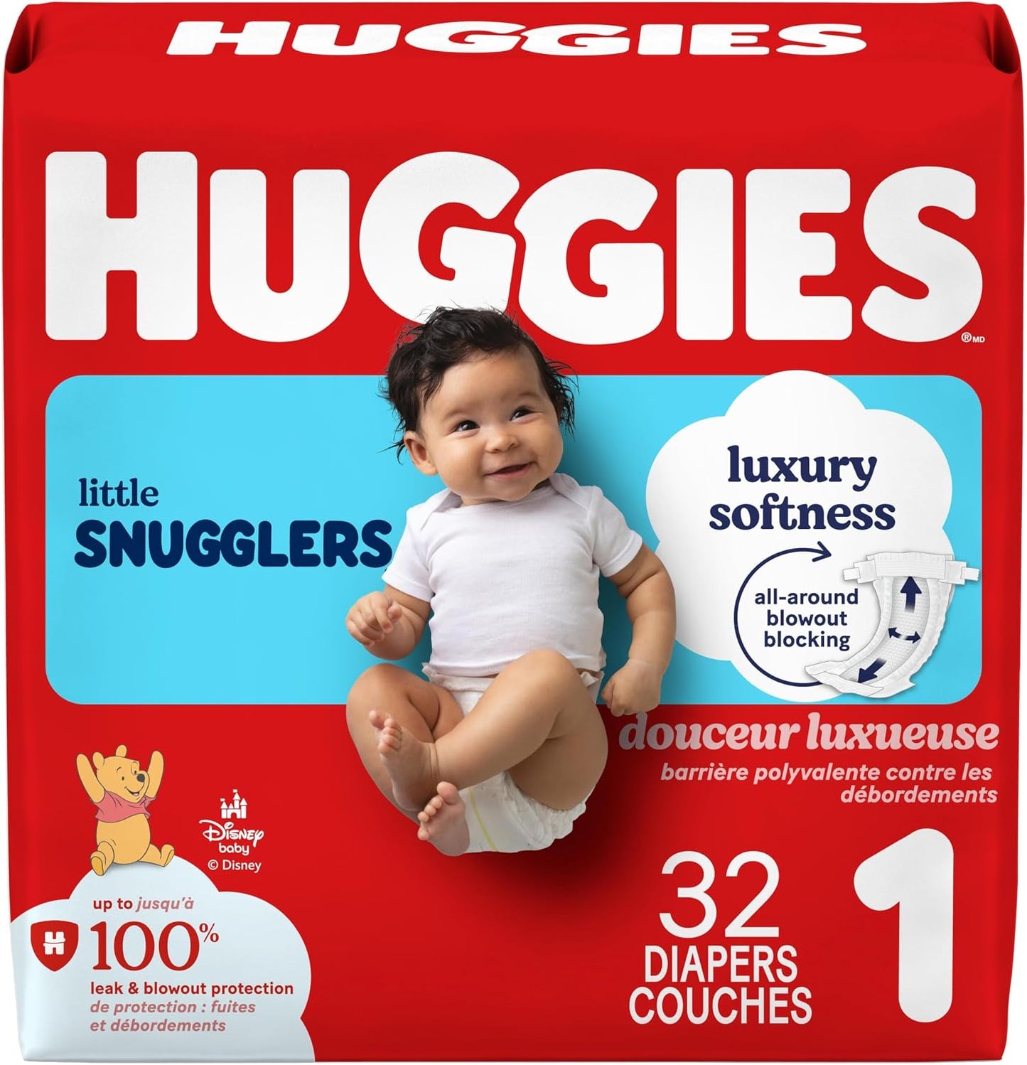 HUGGIES LITTLE SNUGGLERS DIAPERS STEPI JB 32 pack of 4