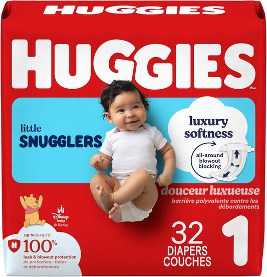 HUGGIES LITTLE SNUGGLERS DIAPERS STEPI JB 32 pack of 4