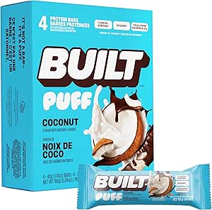 Built Bar   Built Puffs Coconut Marshmallow, 4/box