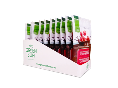 GREEN SUN FOODS   Chocolate Covered Cranberries, 91g/10pk