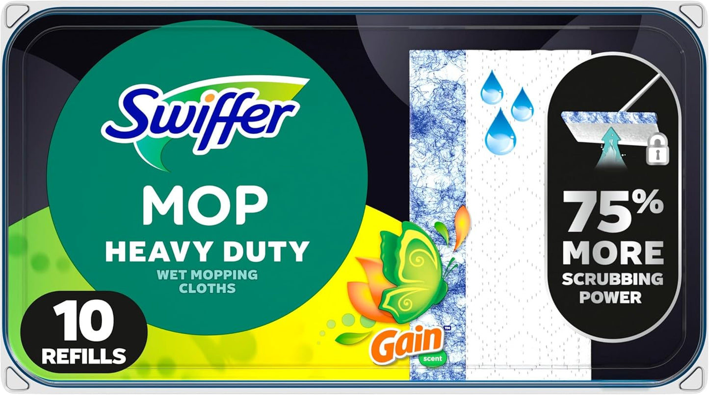 SWIFFER WET CLOTHS HEAVY DUTY GAIN 10 pack of 6