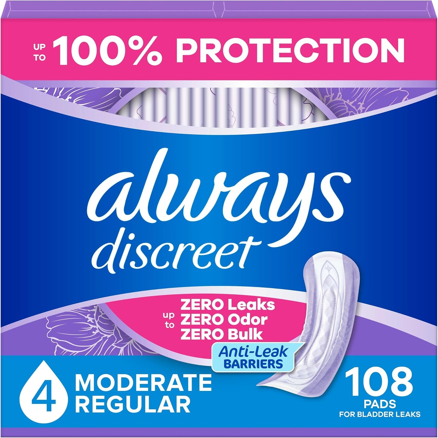 ALWAYS DISCREET PADS MODERATE 108