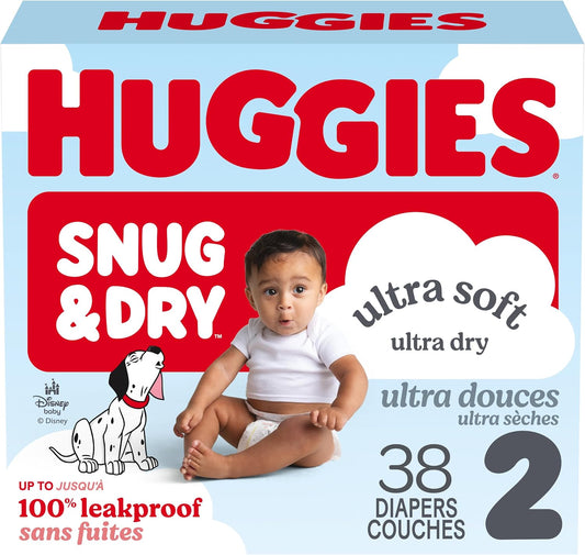 HUGGIES SNUG & DRY DIAPERS JUMBO #2 38 pack of 4