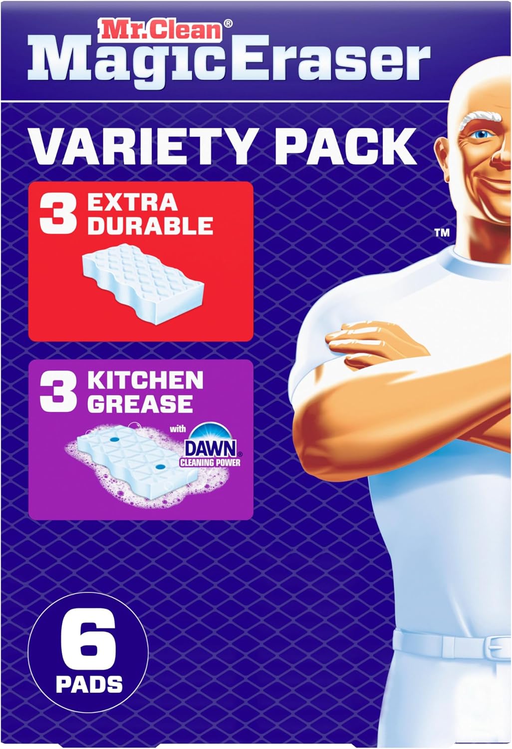 MR CLEAN MAGIC ERASER VARIETY HOME&KITCHEN 6 pack of 4