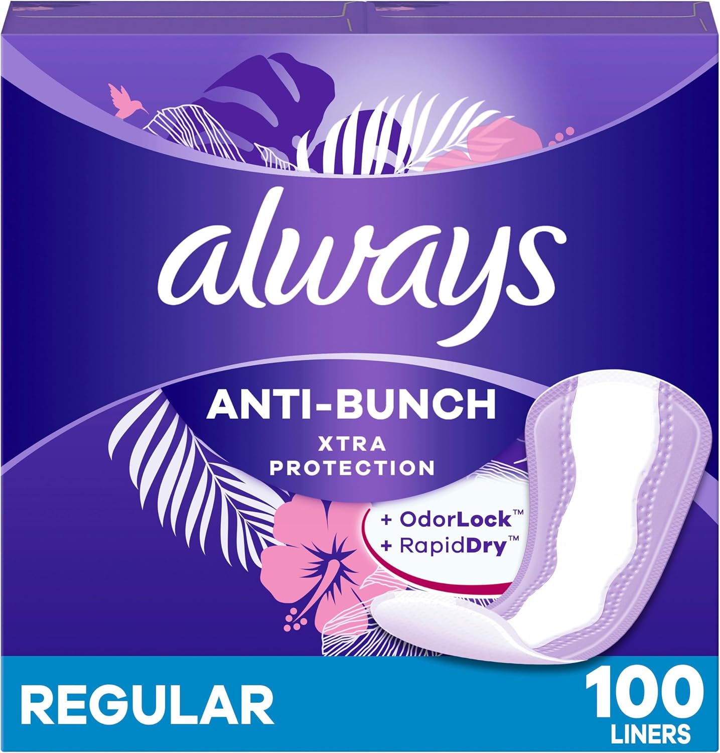 ALWAYS PANTY LINER REGULAR UNSCENTED 100 pack of 4