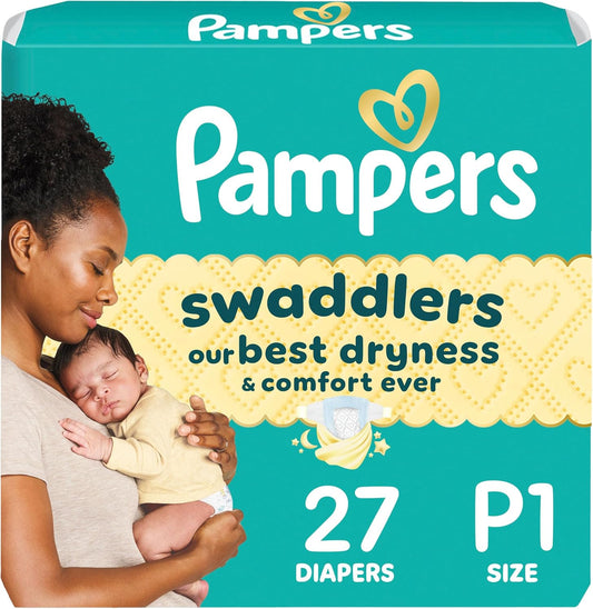 PAMPERS SWADDLERS JUMBO PREEMIE 27 pack of 4