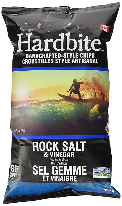 HARDBITE -  Potato Chips, Rock Salt & Vinegar    150g