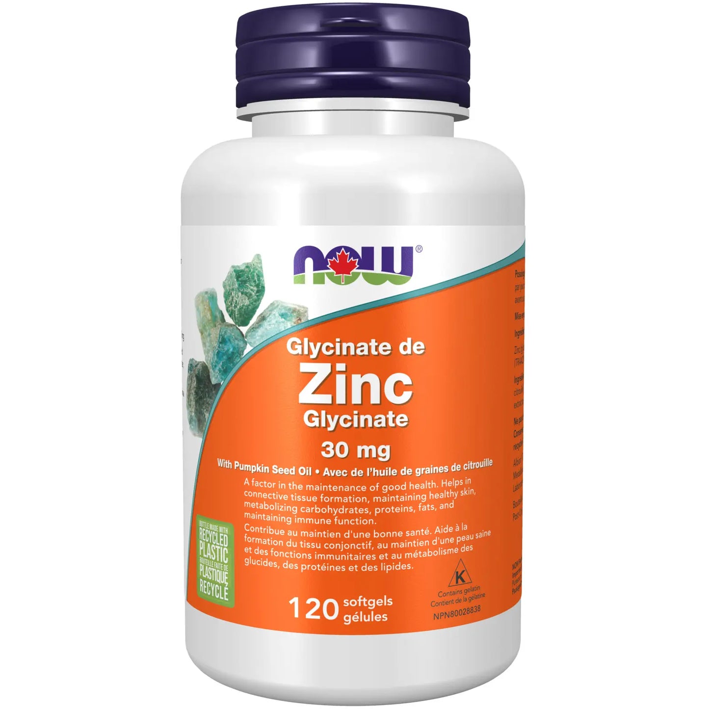 NOW    Zinc Glycinate (Bisglycinate form) 30mg 120gel