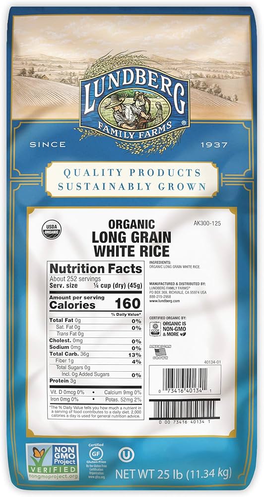 LUNDBERG Organic Long Grain White Rice    11.34kg