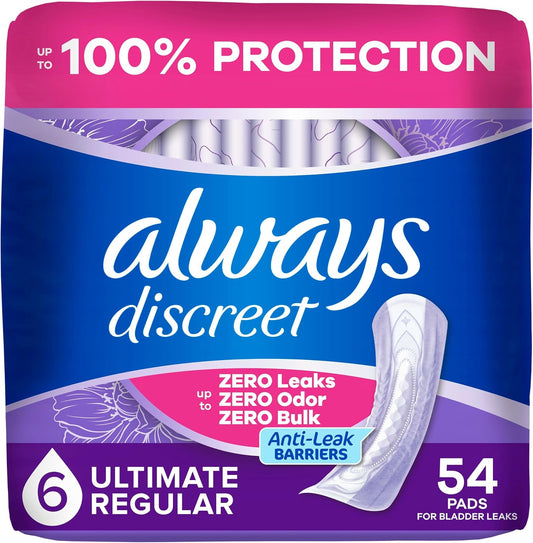 ALWAYS DISCREET PADS EXTRA HEAVY 54 pack of 2