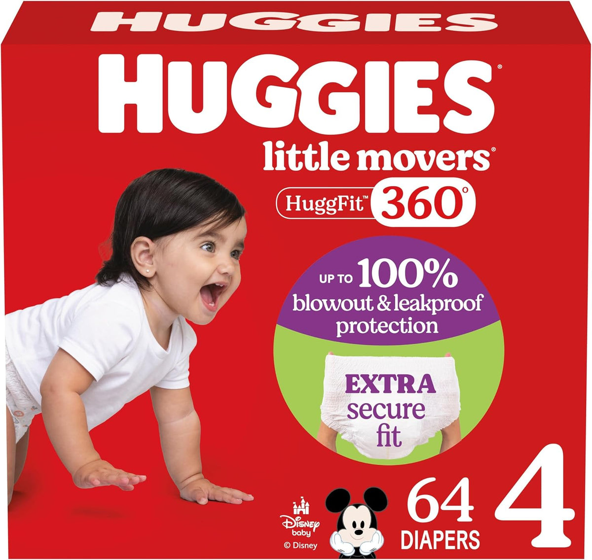 HUGGIES LITTLE MOVERS DIAPER PANT #4 GIGA 64