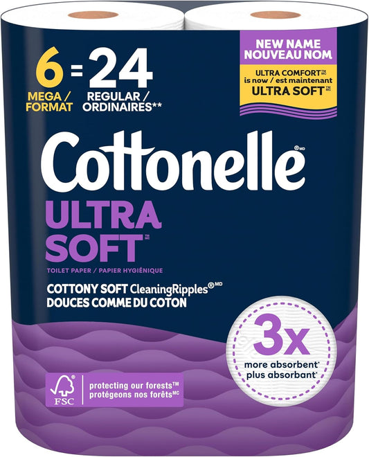 COTTONELLE ULTRA COMFORT BATHROOM TISSUE 244SHT 6 pack of 6