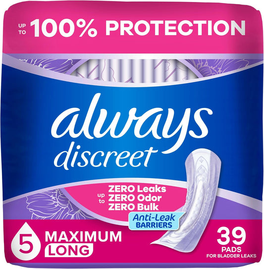 ALWAYS DISCREET PADS MAXIMUM LONGUE XL 39 pack of 3