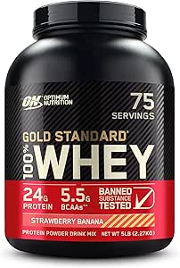 OPTIMUM NUTRITION   GOLD STANDARD 100% WHEY   STRAWBERRY BANANA   5lbs