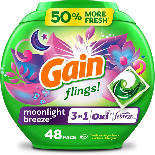GAIN FLINGS DETERGENT MOONLIGHT BREEZE 48 pack of 4