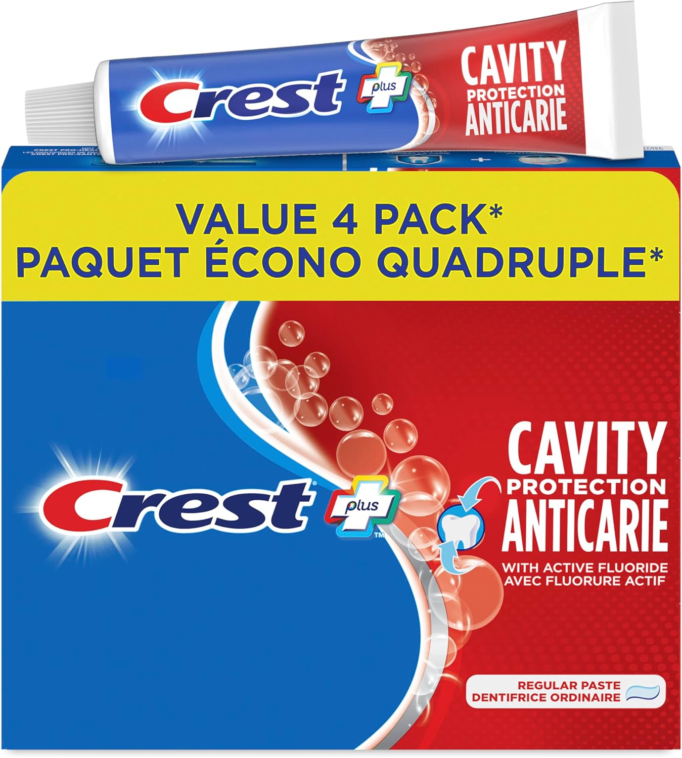 CREST TOOTHPASTE CAVITY REGULAR 4X125ML TOOTHPASTE