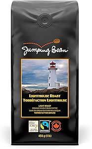 JUMPING BEAN COFFEE -   Whole Bean Lighthouse Roast, Organic (Fair Trade)    454g
