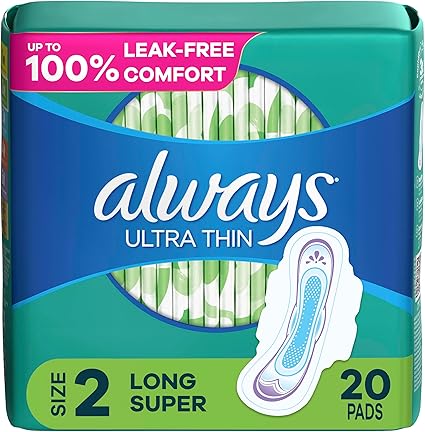 Always Ultra Thin Size 2 Long Super Unscent Flexi Wing Pads (20ct)