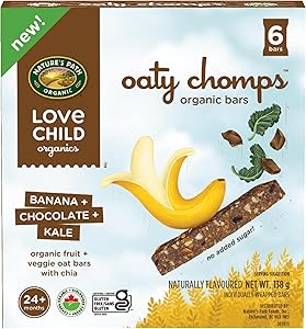 Love Child   Oaty Chomps Tm/Mc   Oaty Chomps Banana Chocolate Kale Snack Bar138G