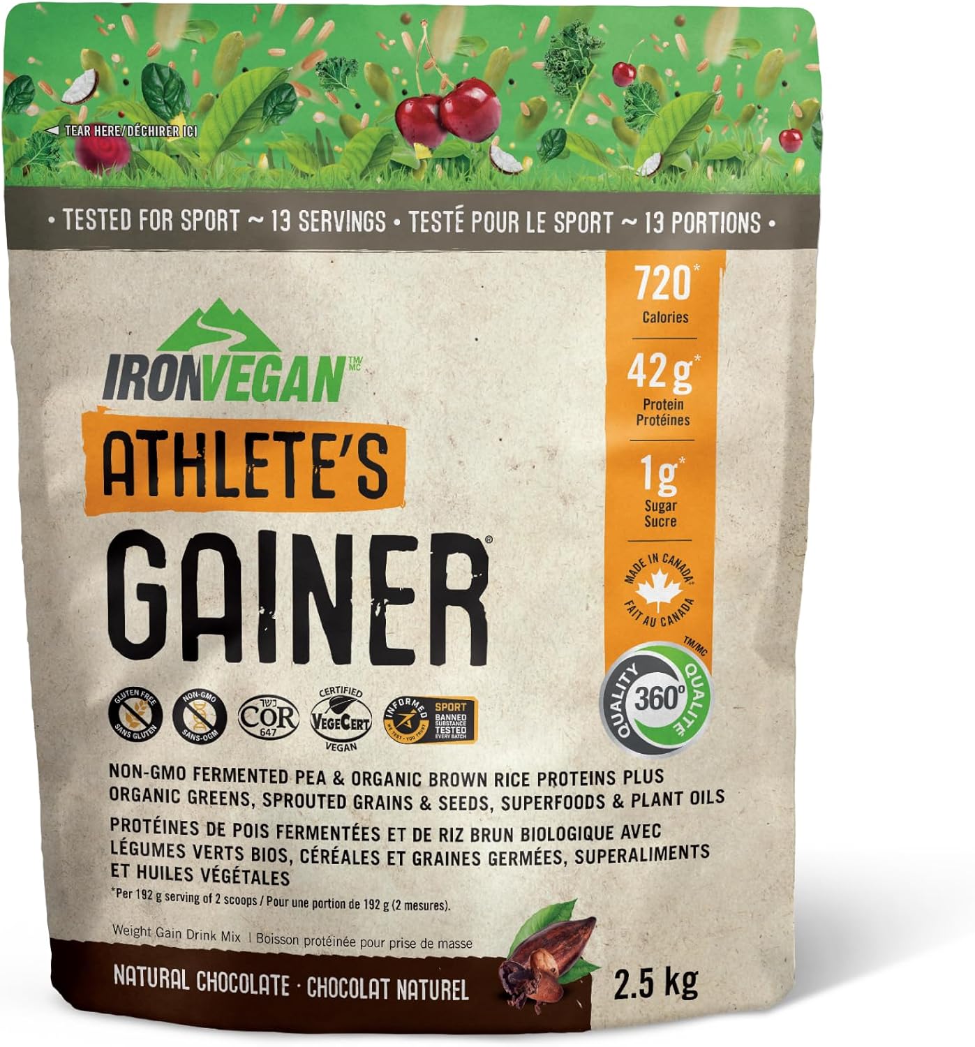 Iron Vegan Athlete's Gainer   2.5 kg Chocolate