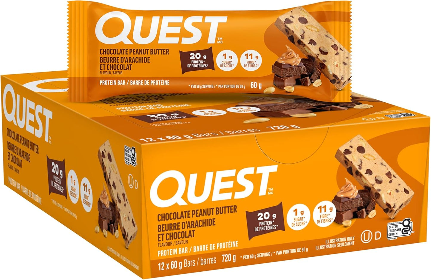 Quest   Quest Bar, Chocolate Peanut Butter, 12/box