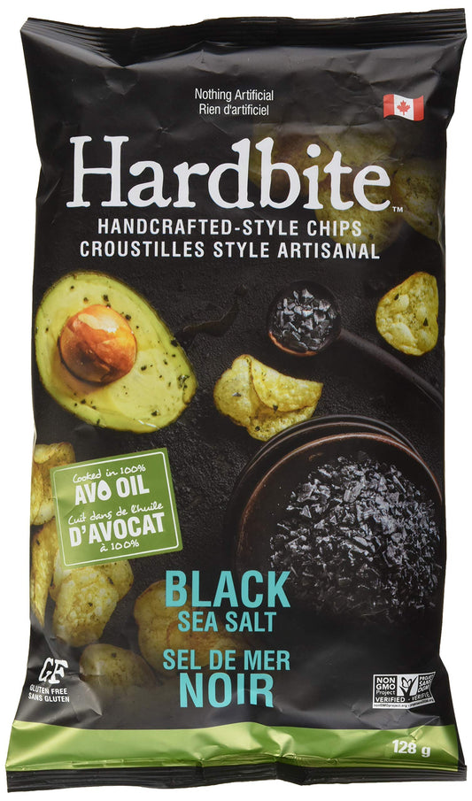 Hardbite   Handcrafted Chips   Black Sea Salt- Avocado Oil128G