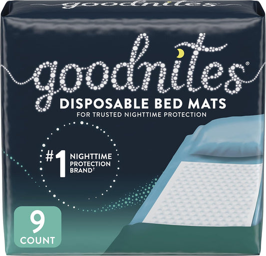 GOODNITES BED MATS DISPOSABLE 9 pack of 4