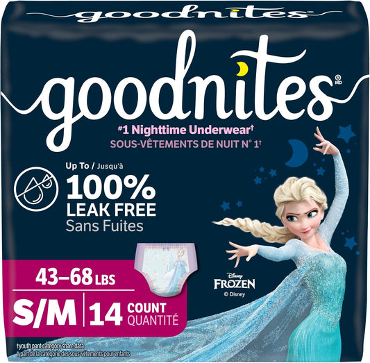 GOODNITES PANTS JB SM & MD GIRLS 14 pack of 4