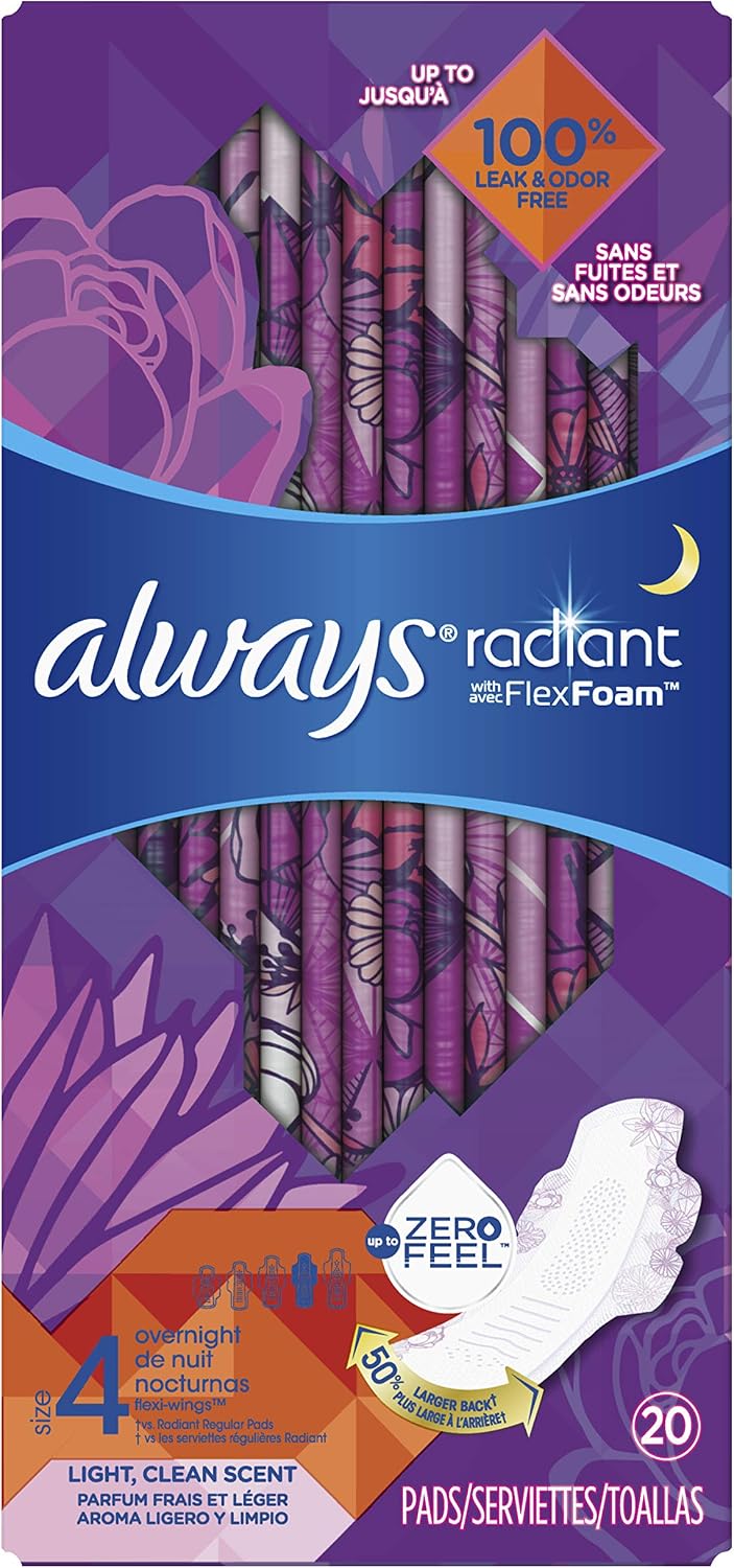 ALWAYS RADIANT INFINITY OVERNIGHT W/WINGS 20 pack of 3