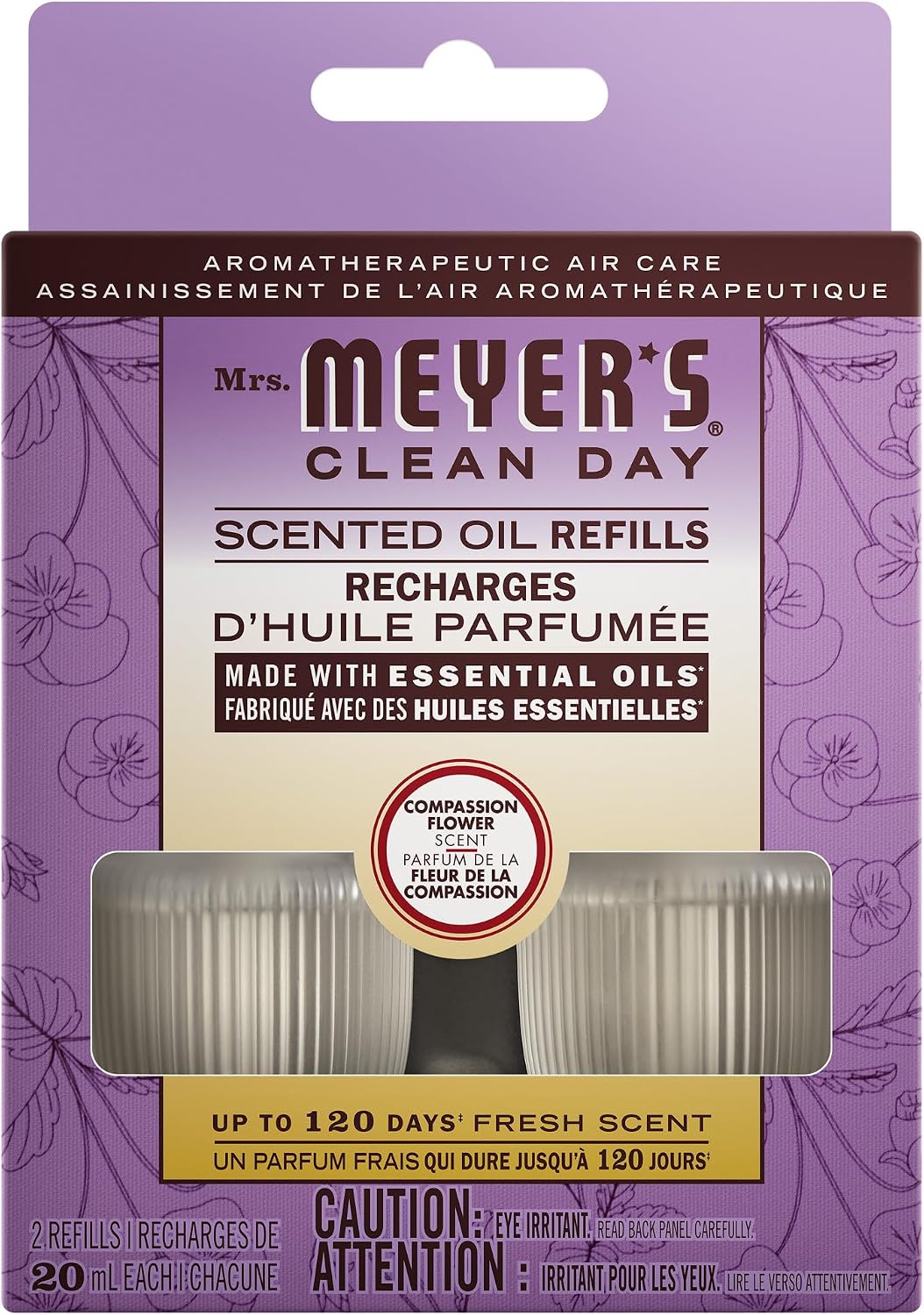 MRS MEYERS REFILL FOR DIFFUSER COMPASSION FLOWER 2 pack of 4