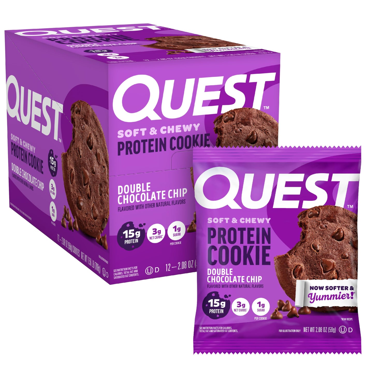 Quest   Quest Cookie, Double Chocolate Chip, 12/box