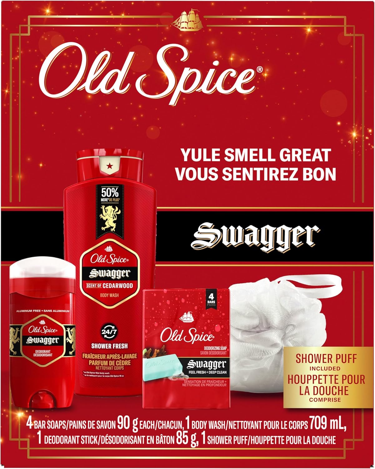 OLD SPICE YULE SMELL GREAT W/PUFF SPECIAL PK pack of 6