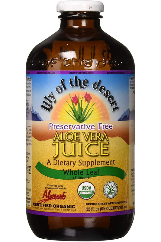 LILY OF THE DESERT    Juices & Concentrates Preservative Free    LILY OF THE DESERT    Juices & Concentrates Preservative Free    Org PF Aloe Whl Leaf Juice 946mL